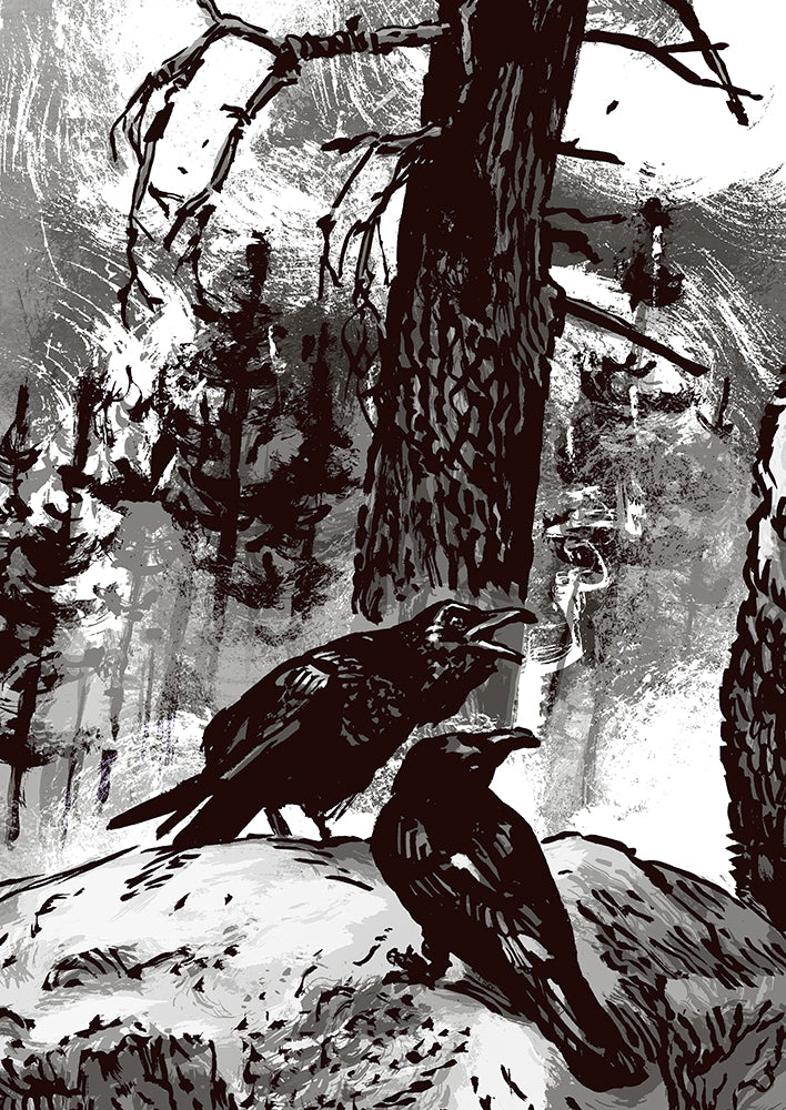 Poster Bär Elch Kampf