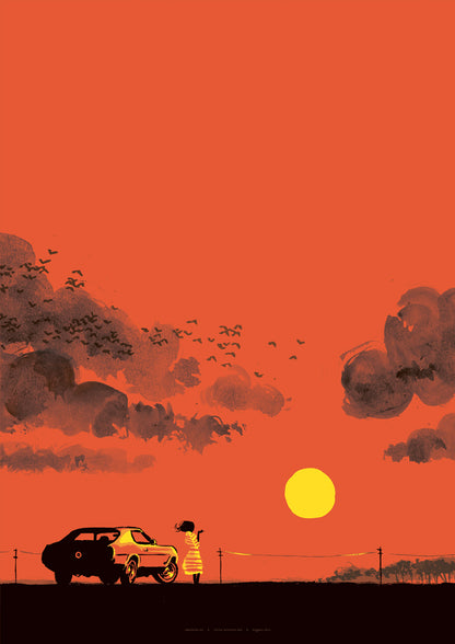 Poster On the Road, Sonnenuntergang