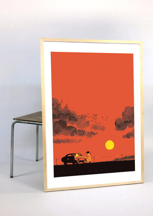 Poster On the Road, Sonnenuntergang