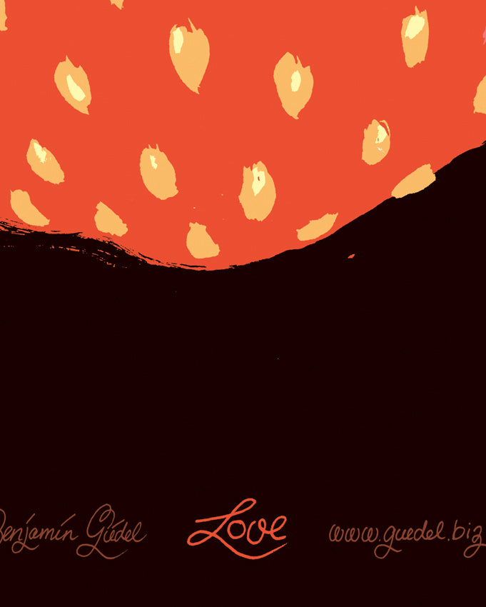 Poster Erdbeere Liebe