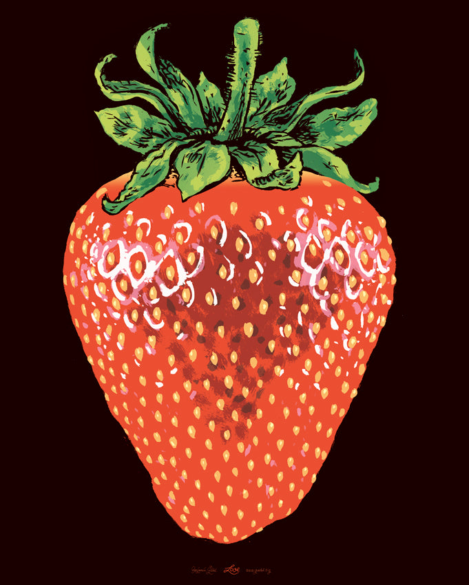 Poster Erdbeere Liebe